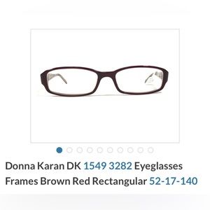 Donna Karan DK 1549 3282 Eyeglasses Frames Brown Red Rectangular 52-17-140